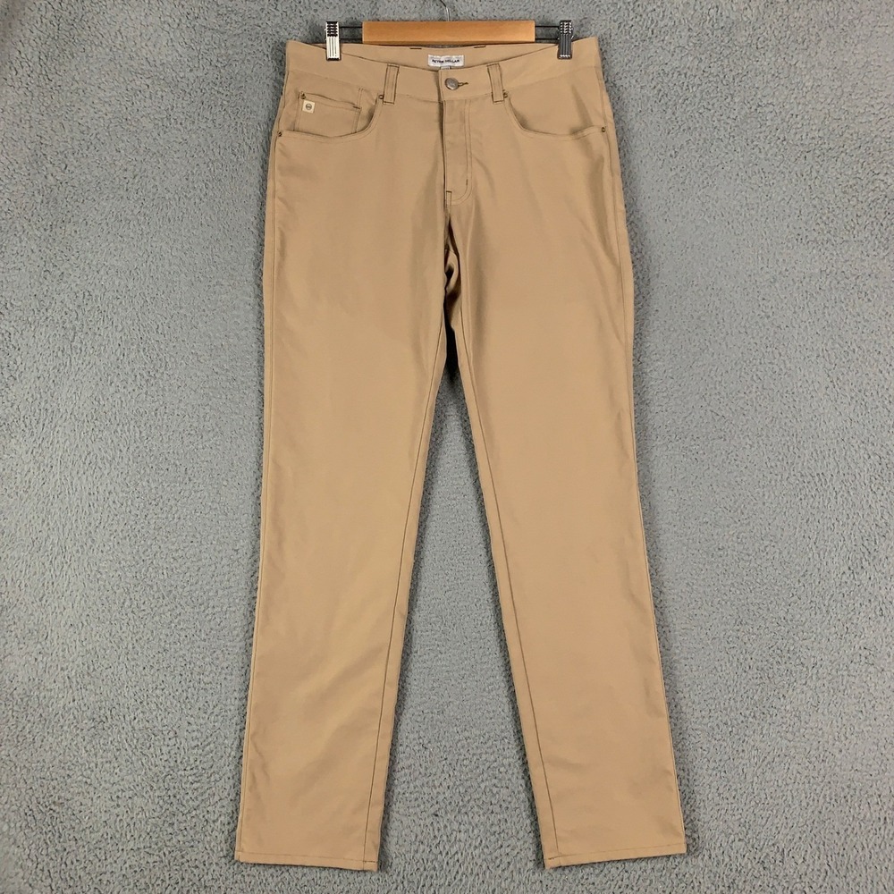 Peter Millar EB66 Golf Pants Men's 32x32 Khaki Tan 5-Pocket Performance Stretch